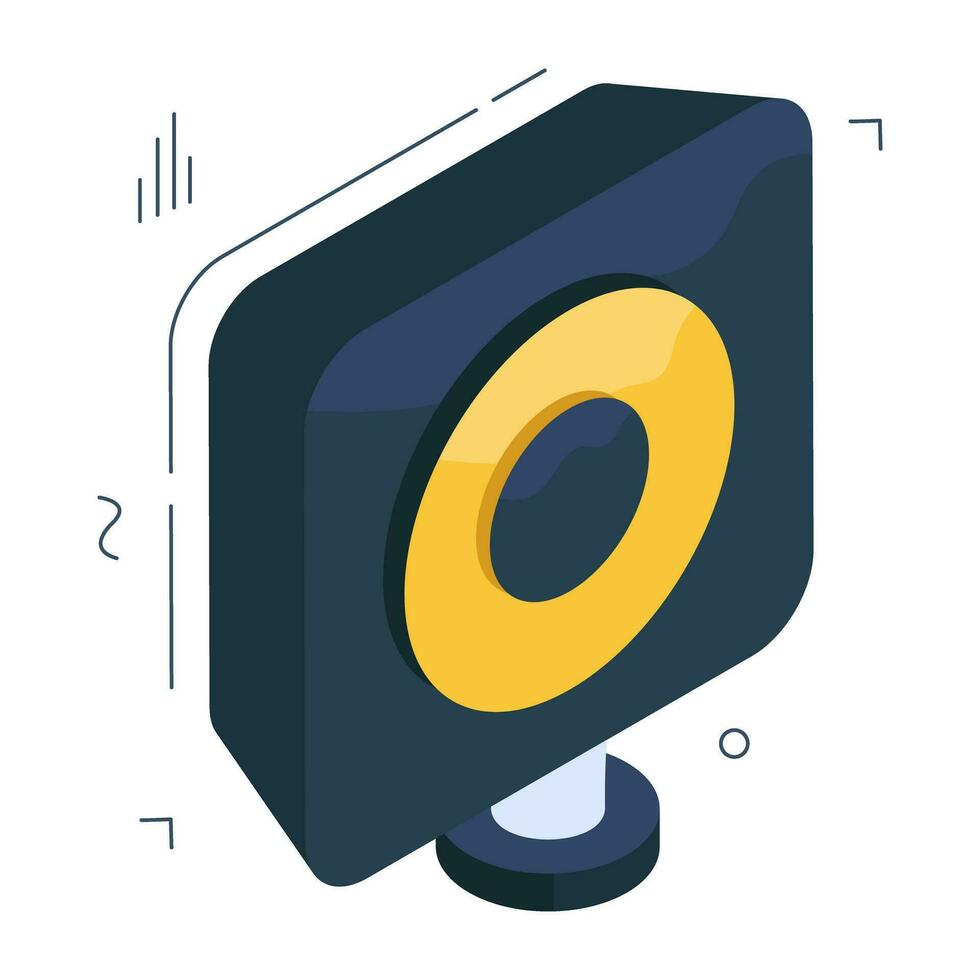 Vector design of woofer, isometric icon