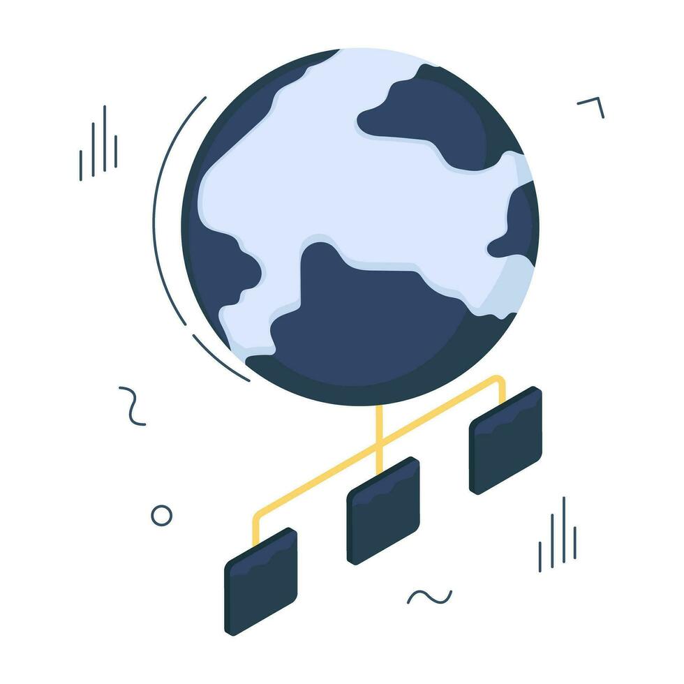 Editable design icon of global network vector