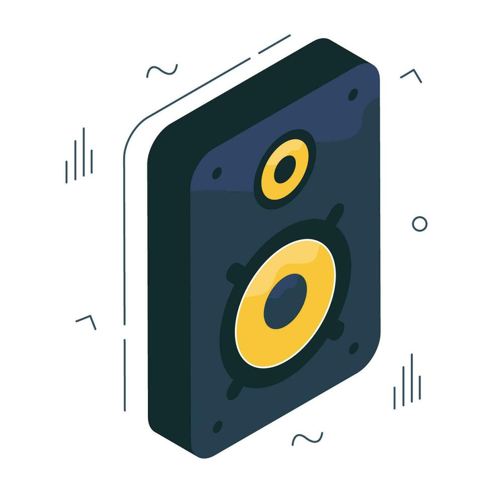 Vector design of woofer, isometric icon