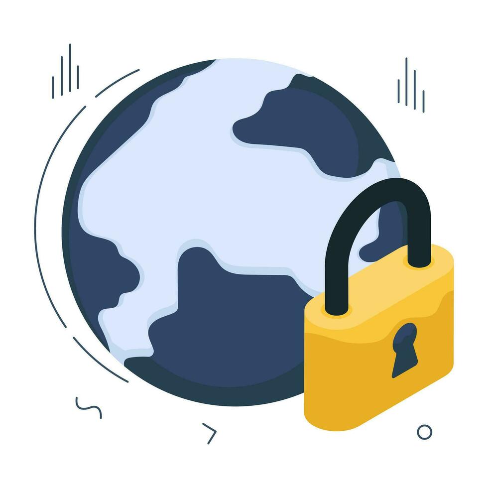 icono de diseño moderno de seguridad global vector