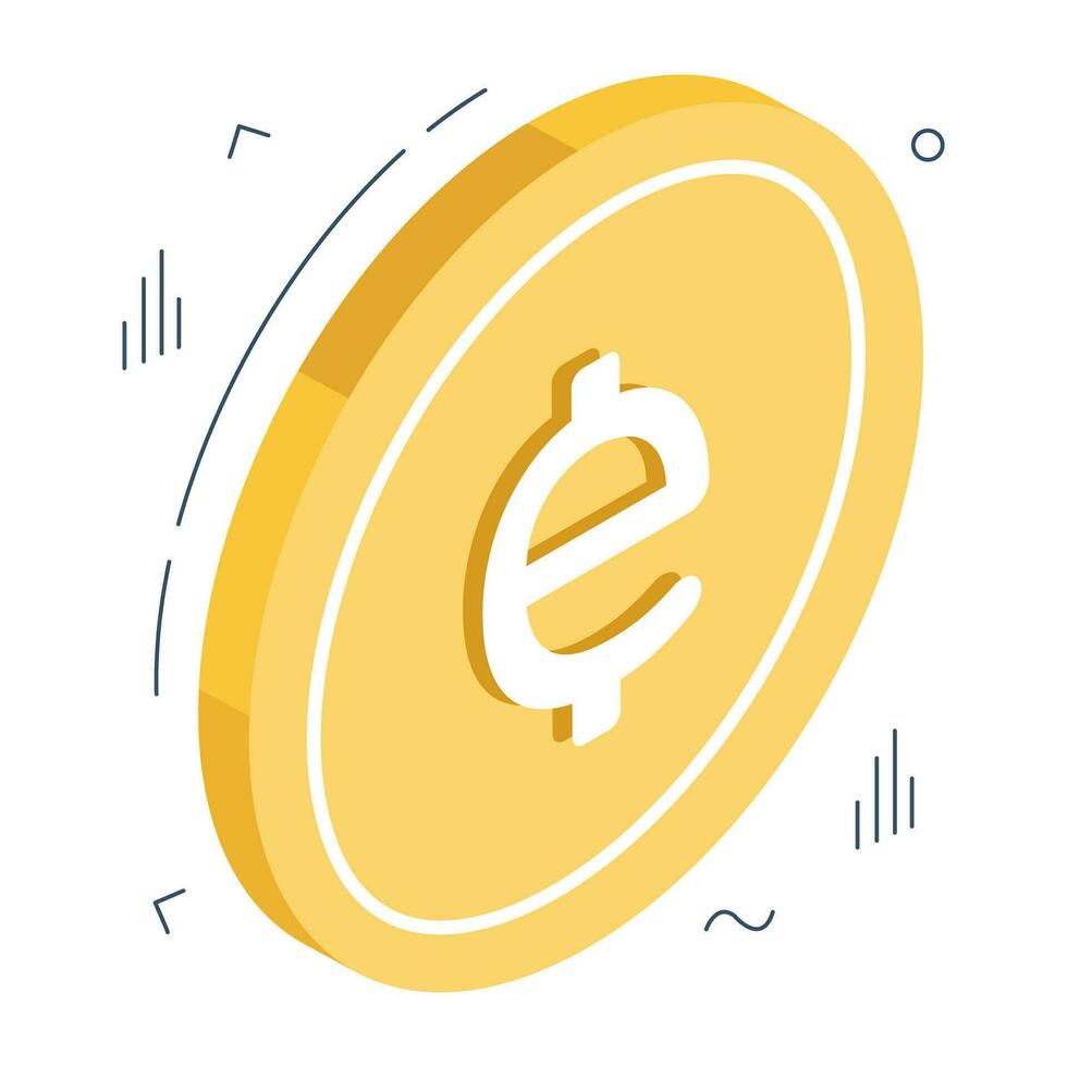 A creative design icon of euro coin vector