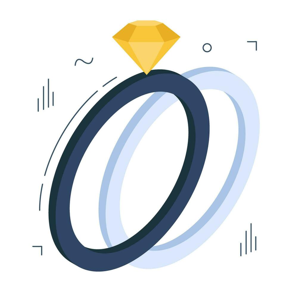 icono de descarga premium del anillo de diamantes vector