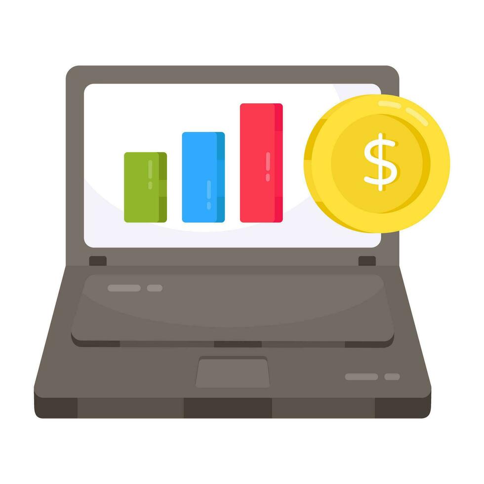 Editable design icon of online data analytics vector