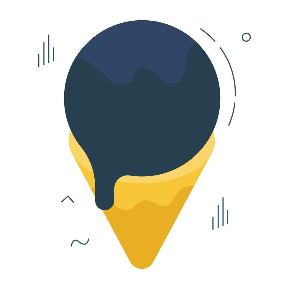 Ice cream cone icon, editable vector