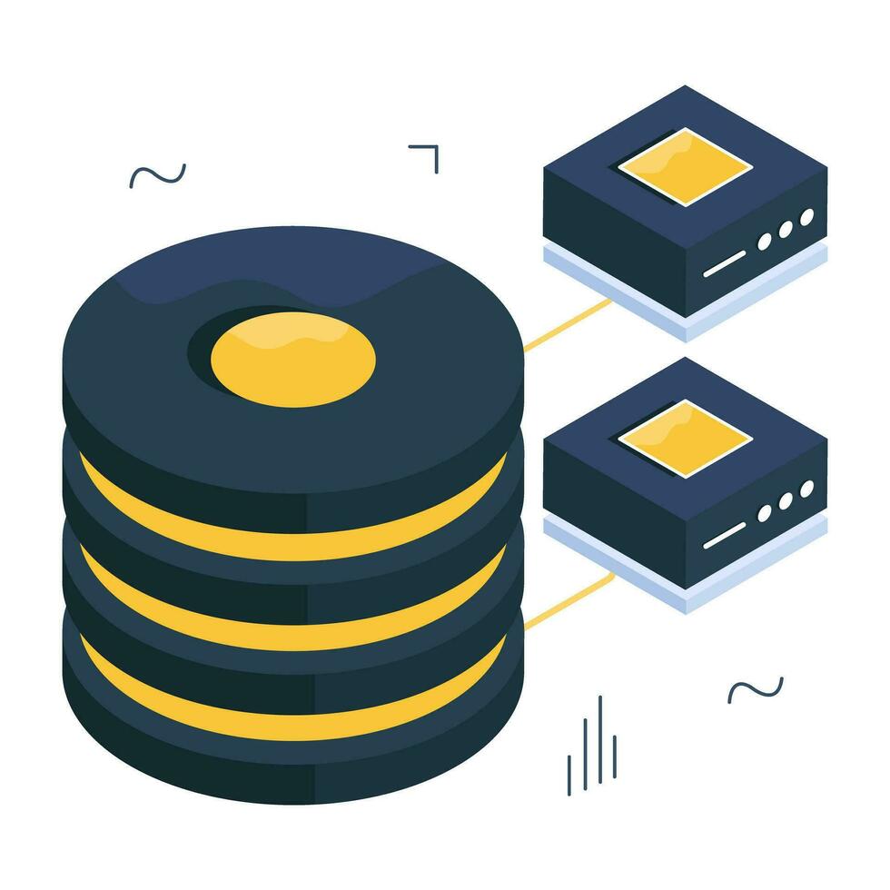 An isometric icon design of server network vector