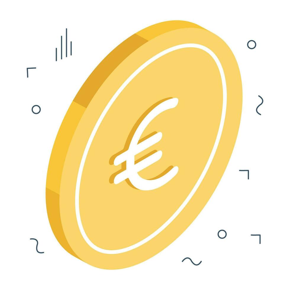 un creativo diseño icono de euro moneda vector