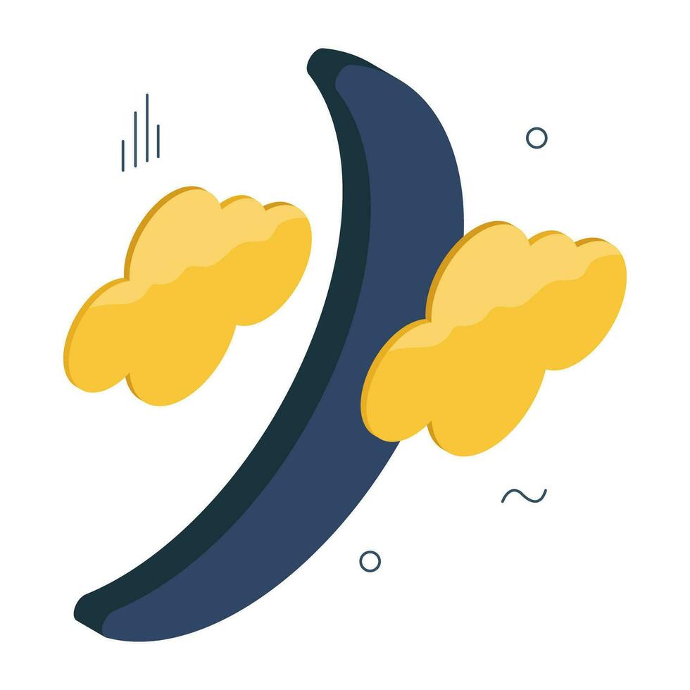 A beautiful design icon of cloudy night vector