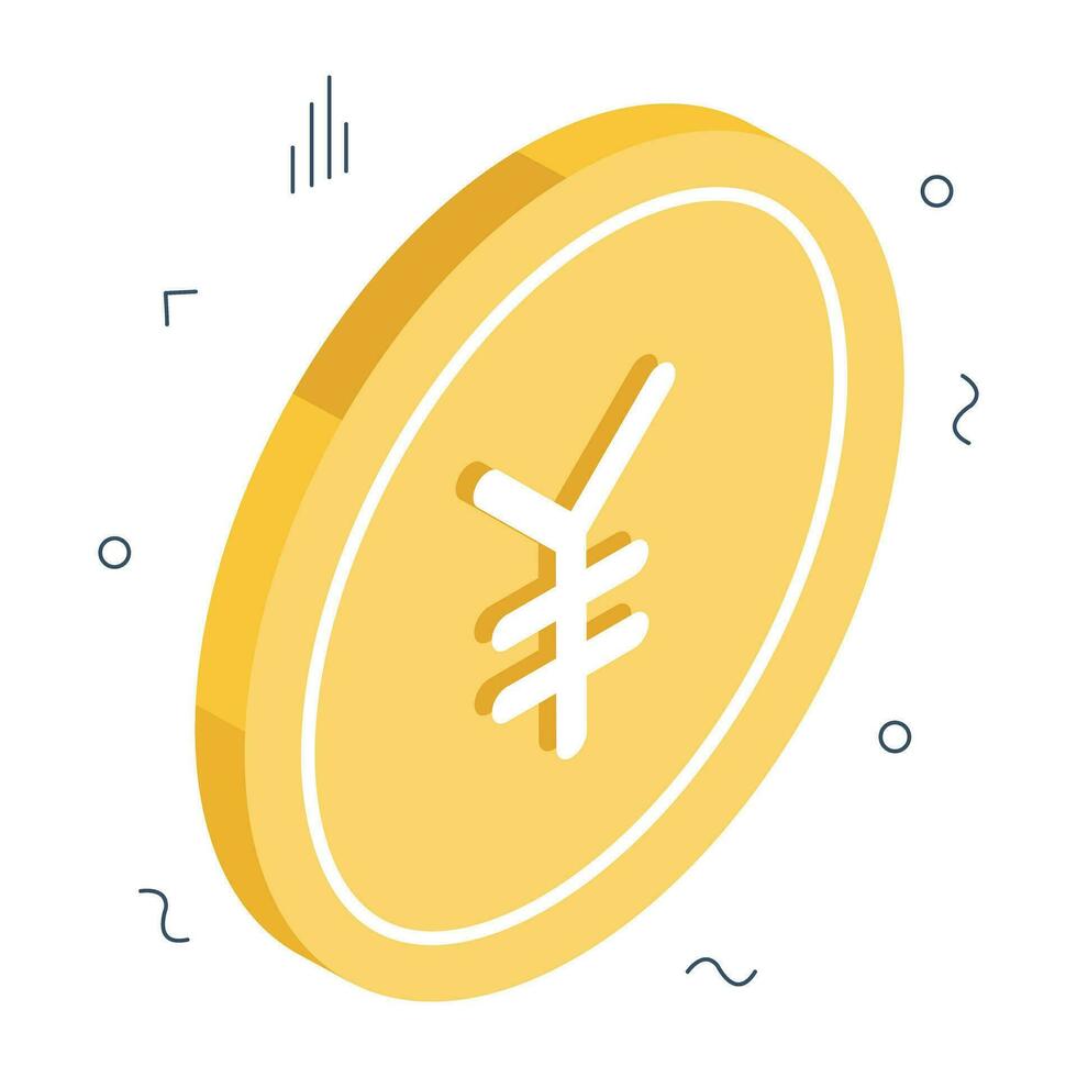 A creative design icon of yen coin vector