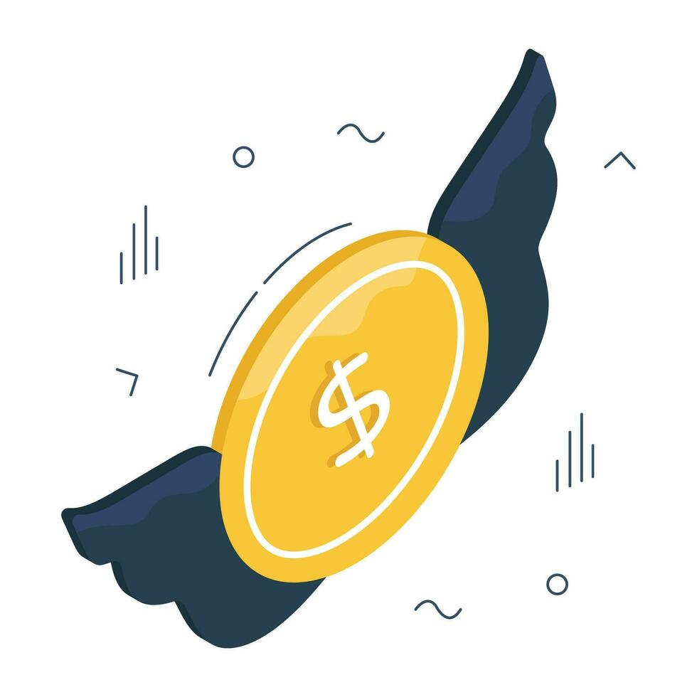 A premium download icon of flying money vector