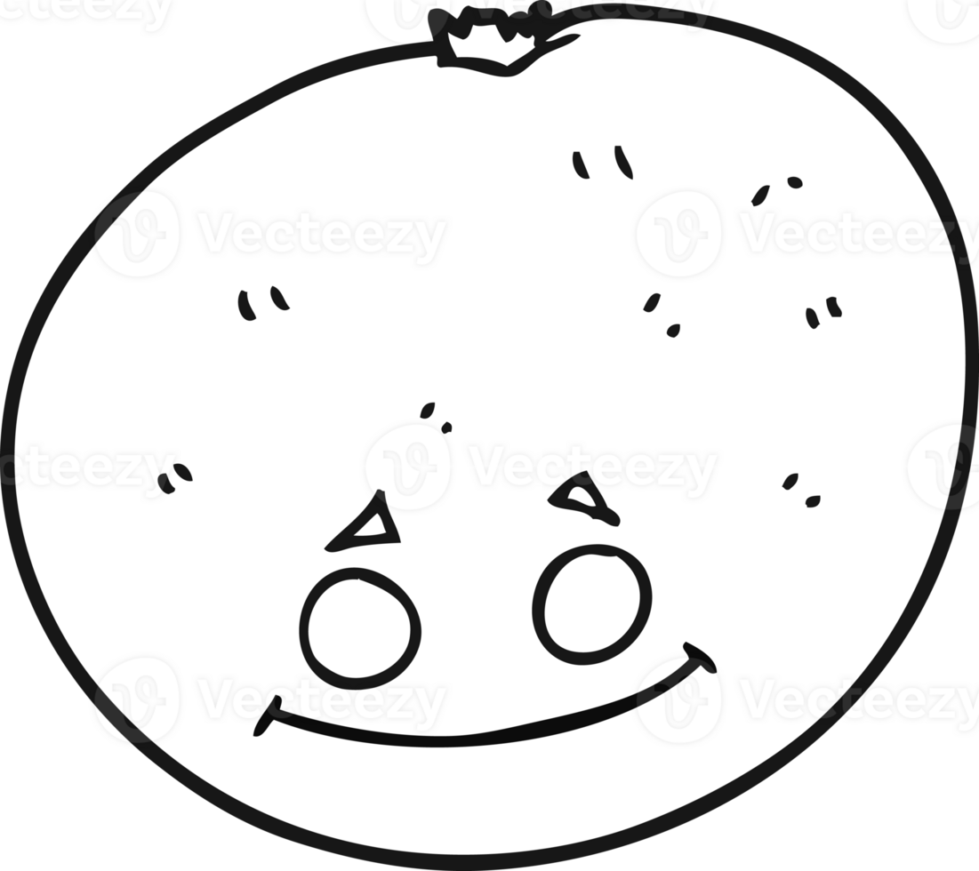 black and white cartoon orange png
