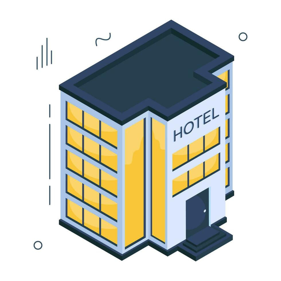 Modern design icon of hotel building vector