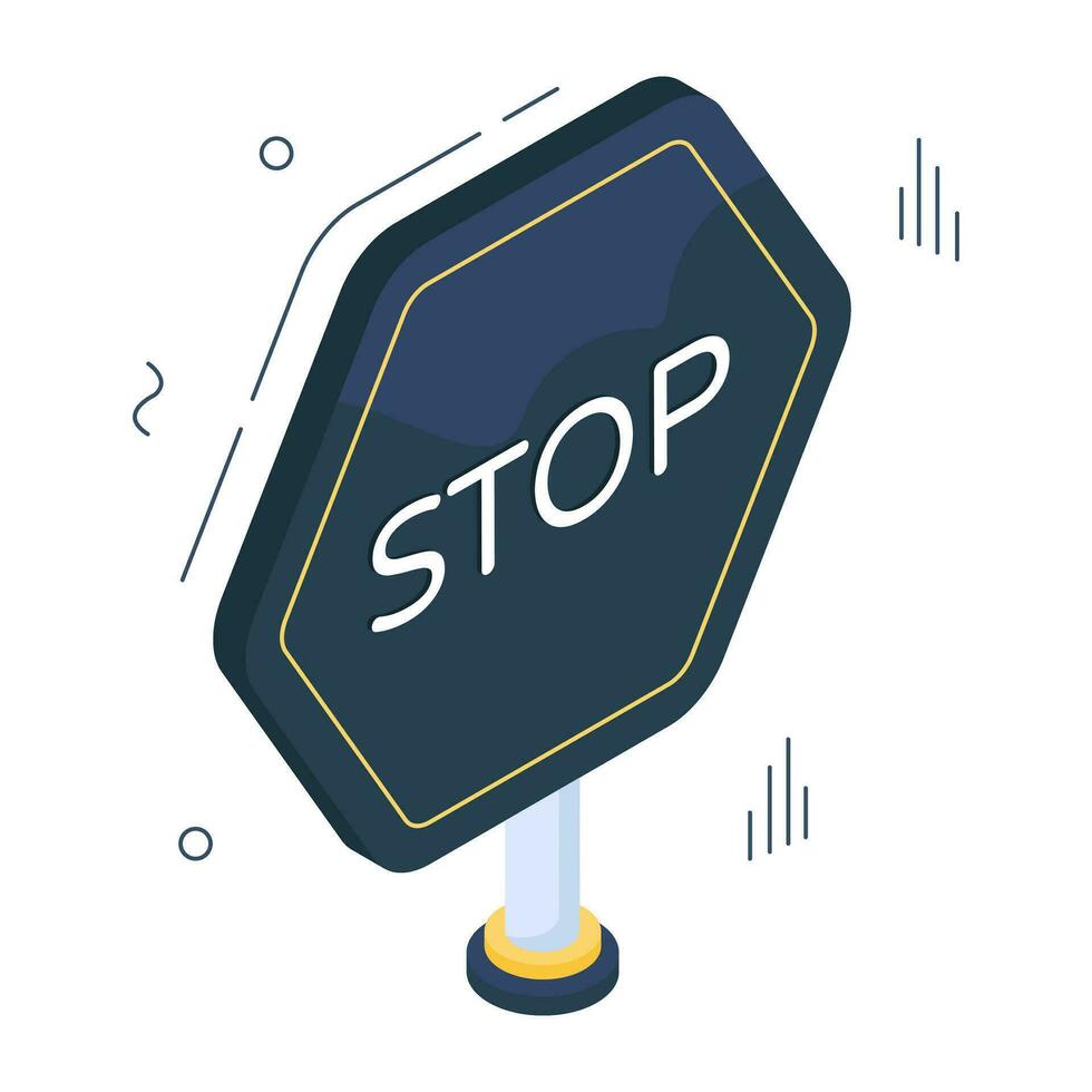 Modern design icon of stop board vector