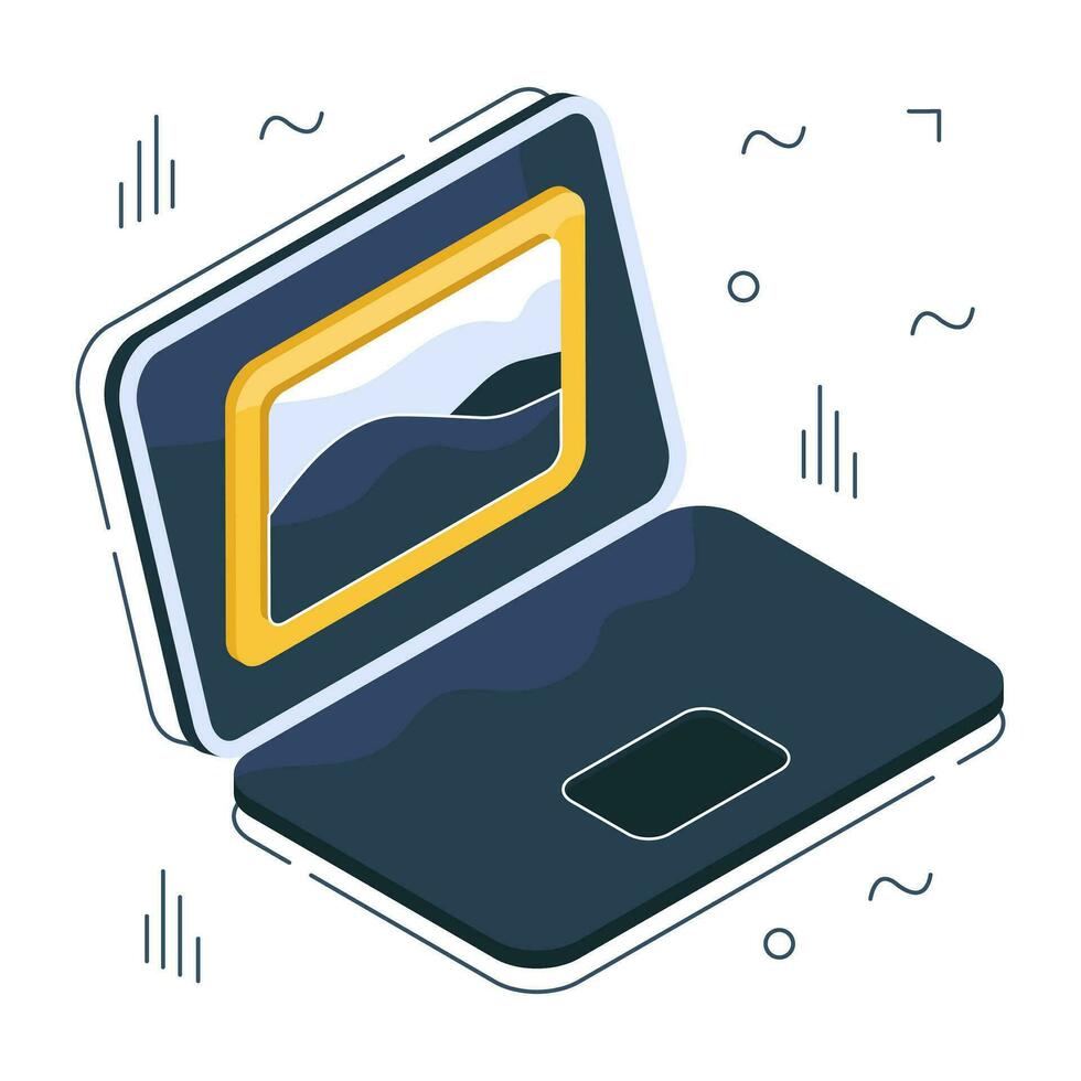 Conceptual isometric design icon of online gallery vector