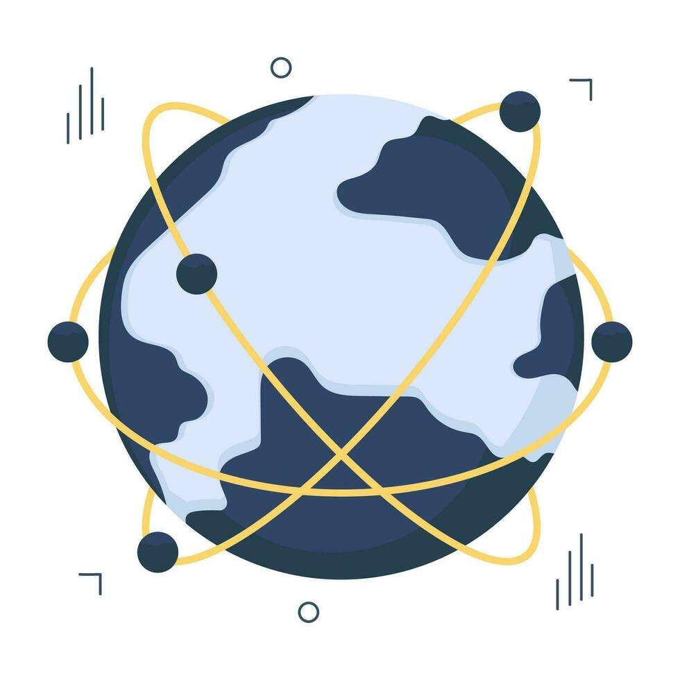 Editable design icon of global network vector