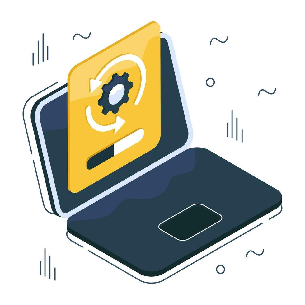 A premium download icon of system update vector