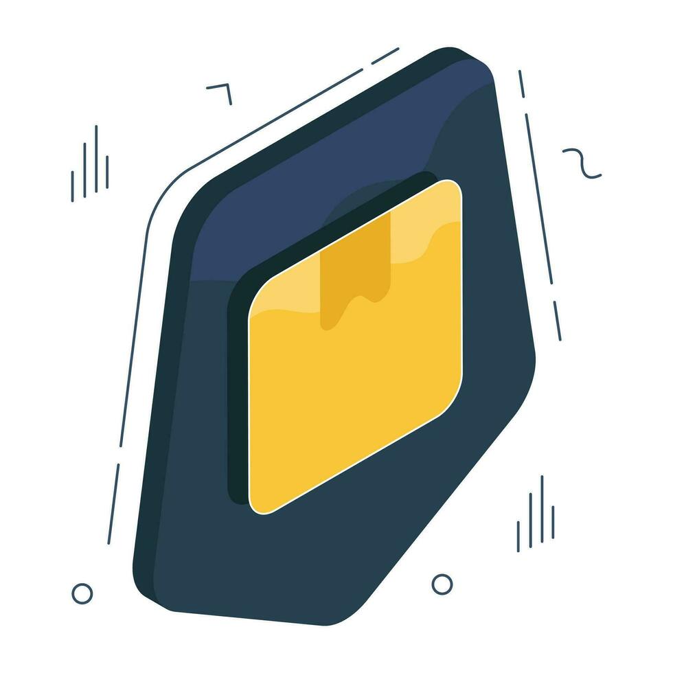 Editable design icon of parcel security vector