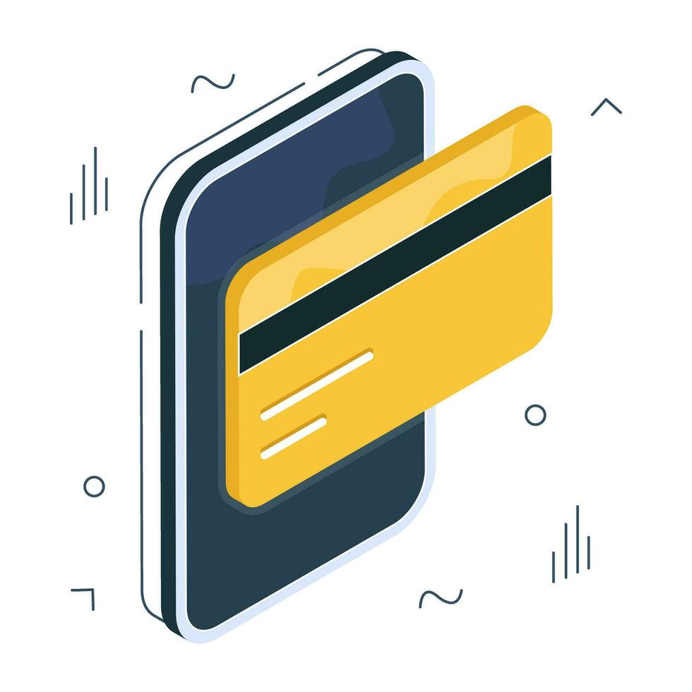 Mobile card payment icon in trendy vector design