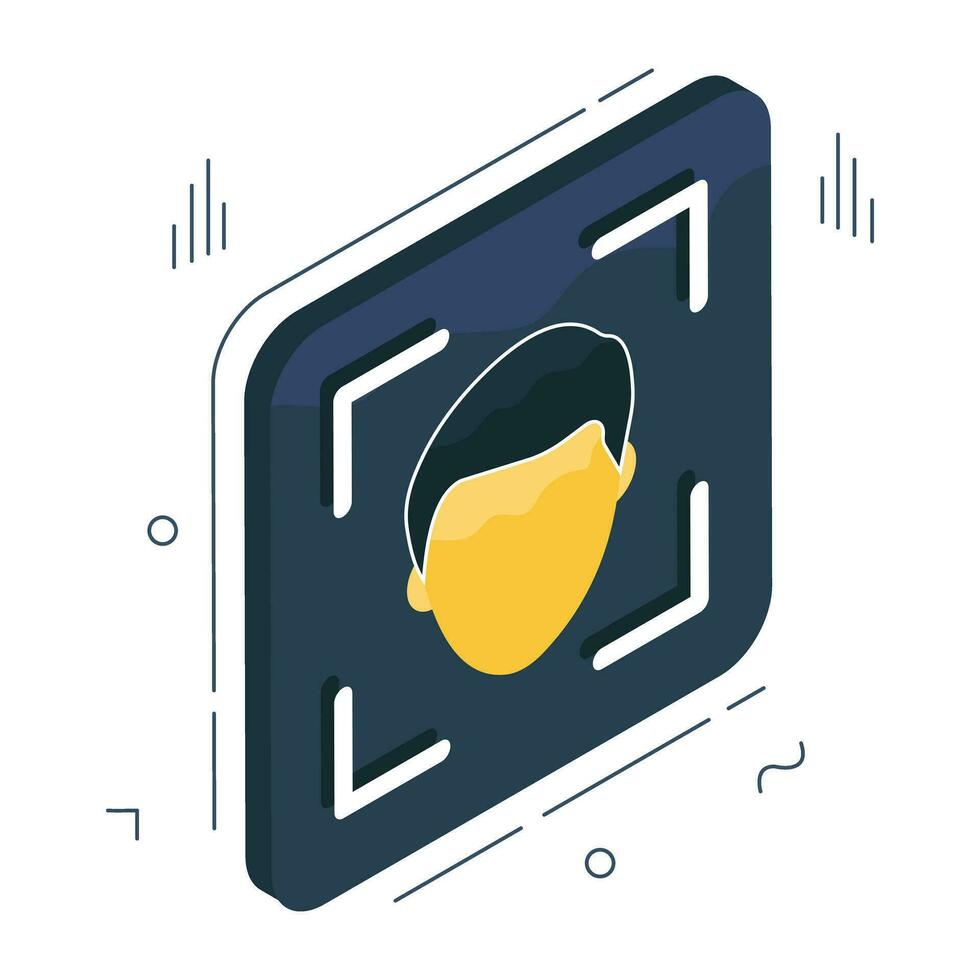 An editable design icon of face recognition vector