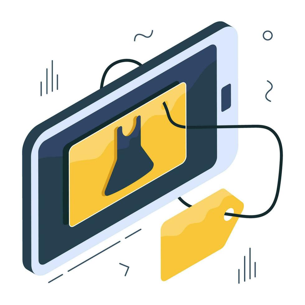 Modern design icon of mobile shopping vector