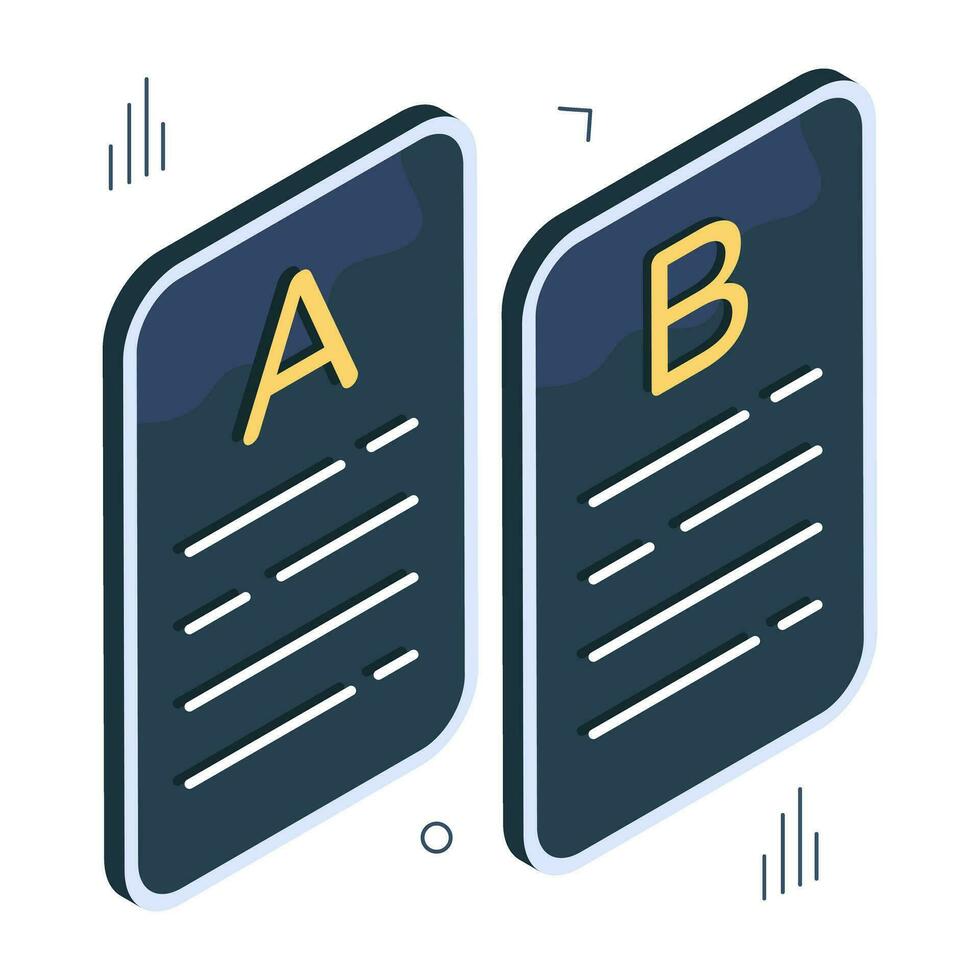 Vector design of a b test isolated on white background