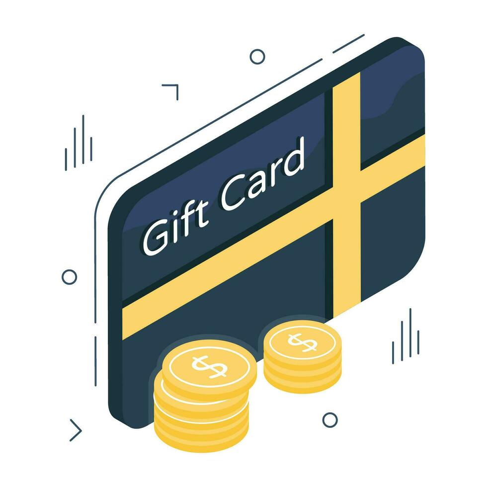 A unique design icon of gift card vector