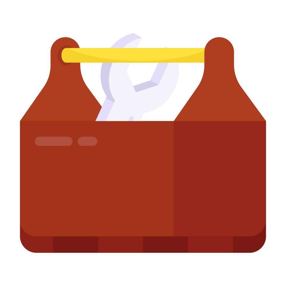 A flat design icon of toolkit vector