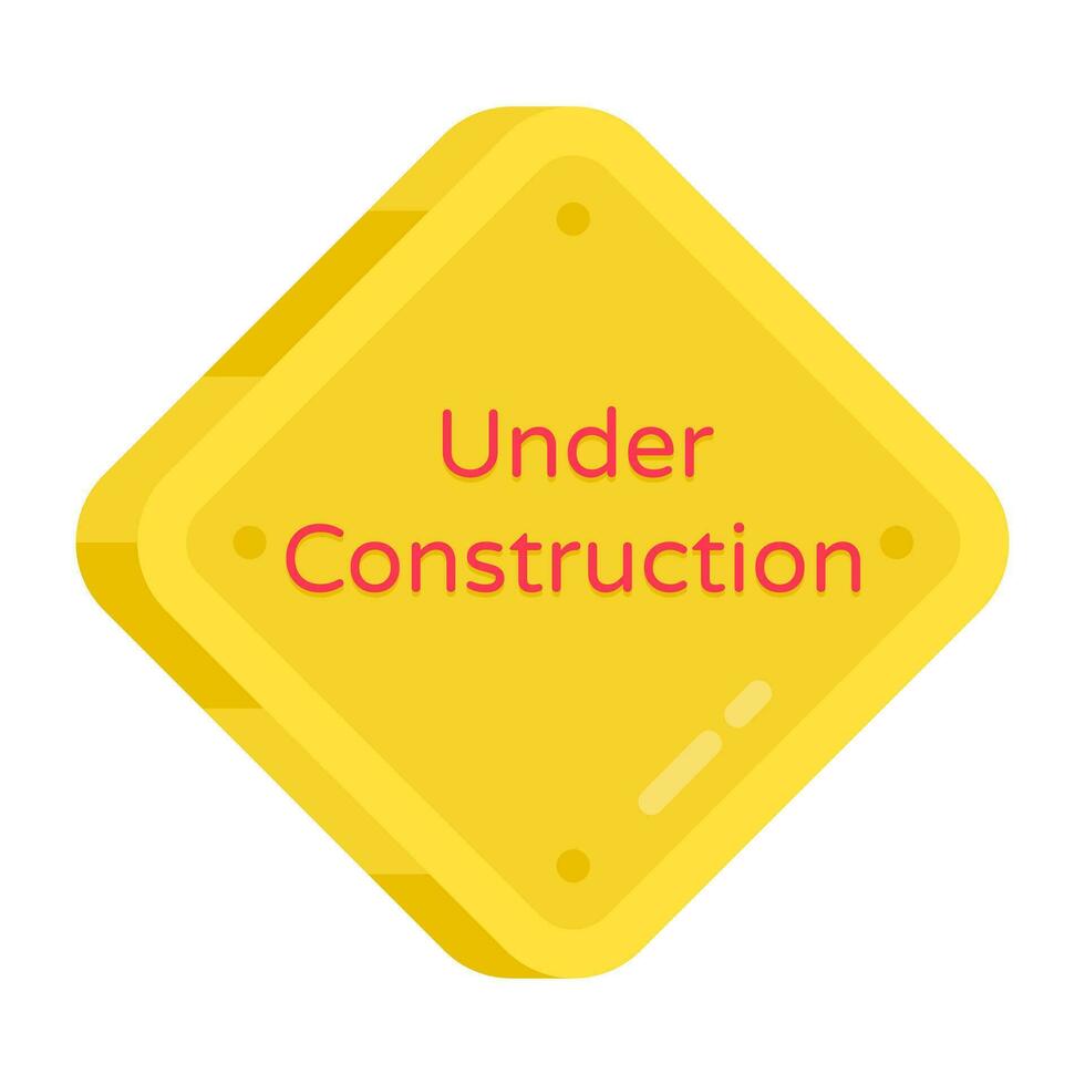 An editable design icon of under construction sign vector