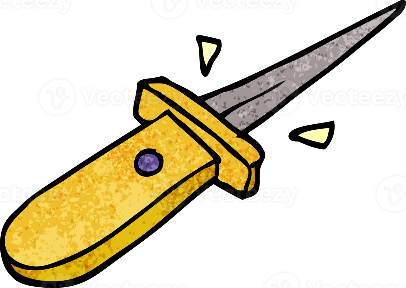 cartoon doodle flick knife snapping open png