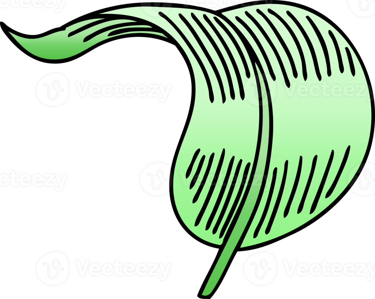 quirky gradient shaded cartoon blowing leaf png