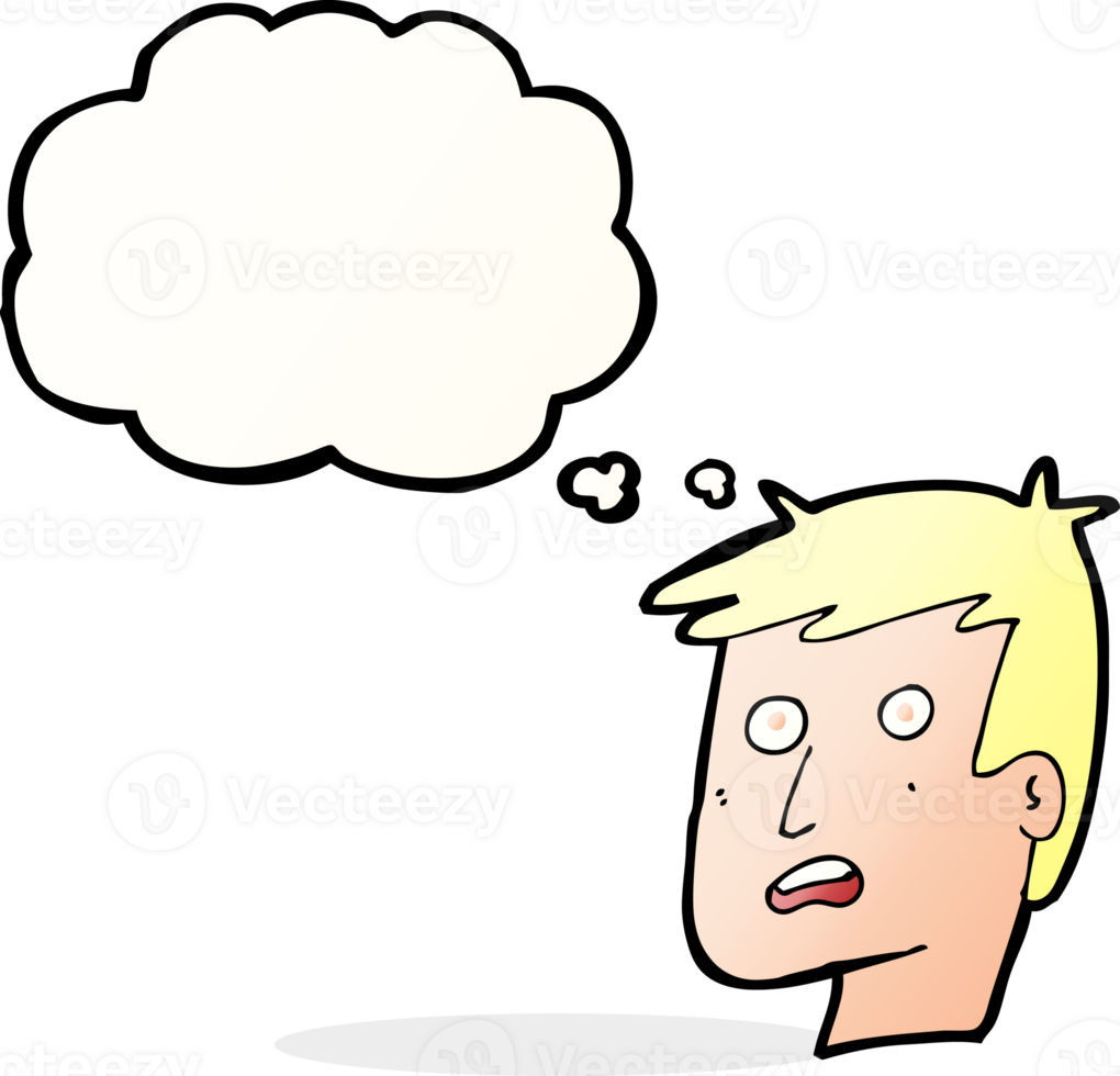cartoon unhappy face with thought bubble png