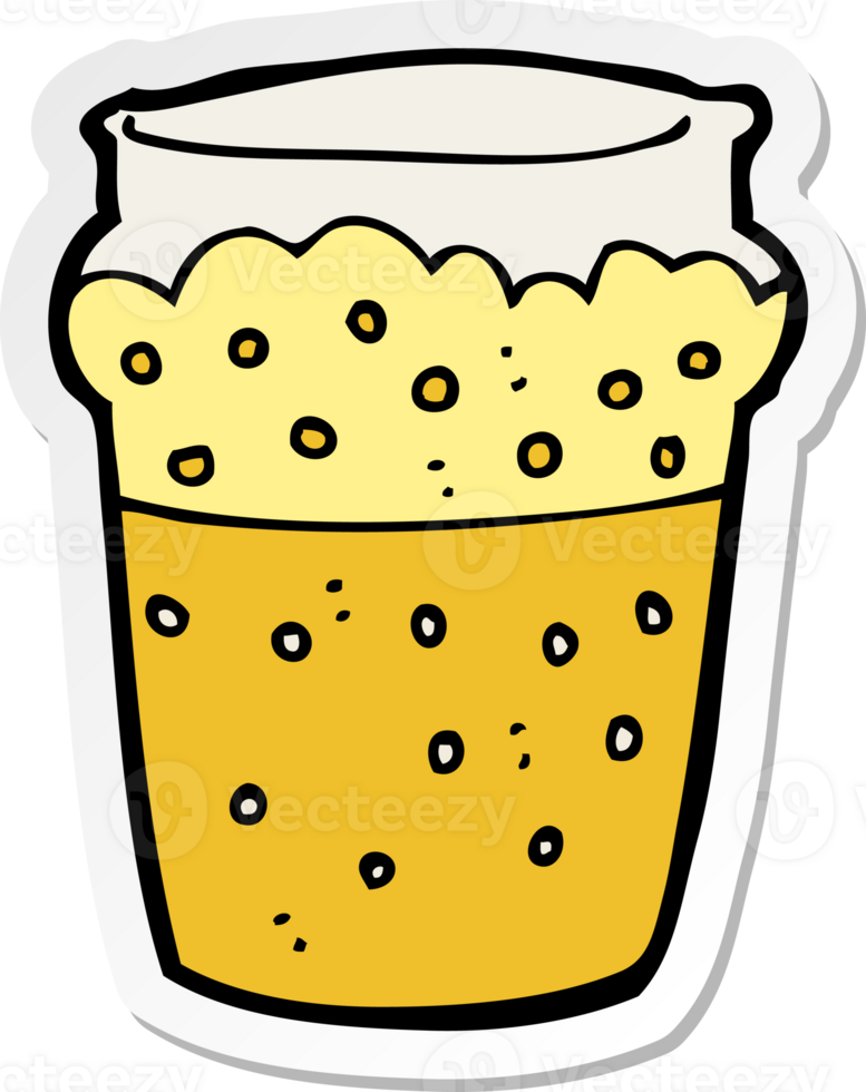 sticker of a cartoon glass of beer png