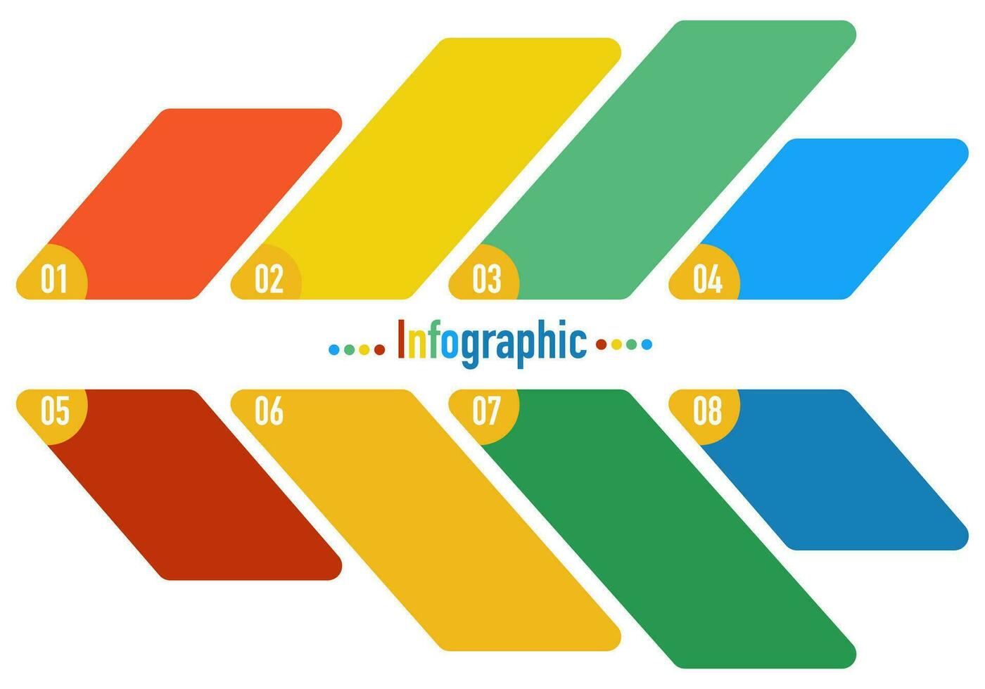 Infographic template step guide for business information presentation. Vector banner square and  elements. Modern workflow diagrams. Report option plan 4 topics