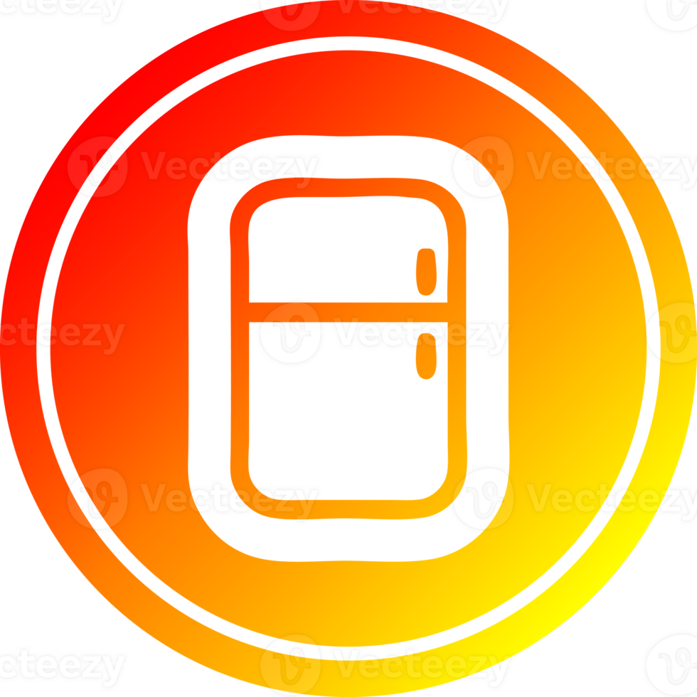 kitchen refrigerator circular in hot gradient spectrum png