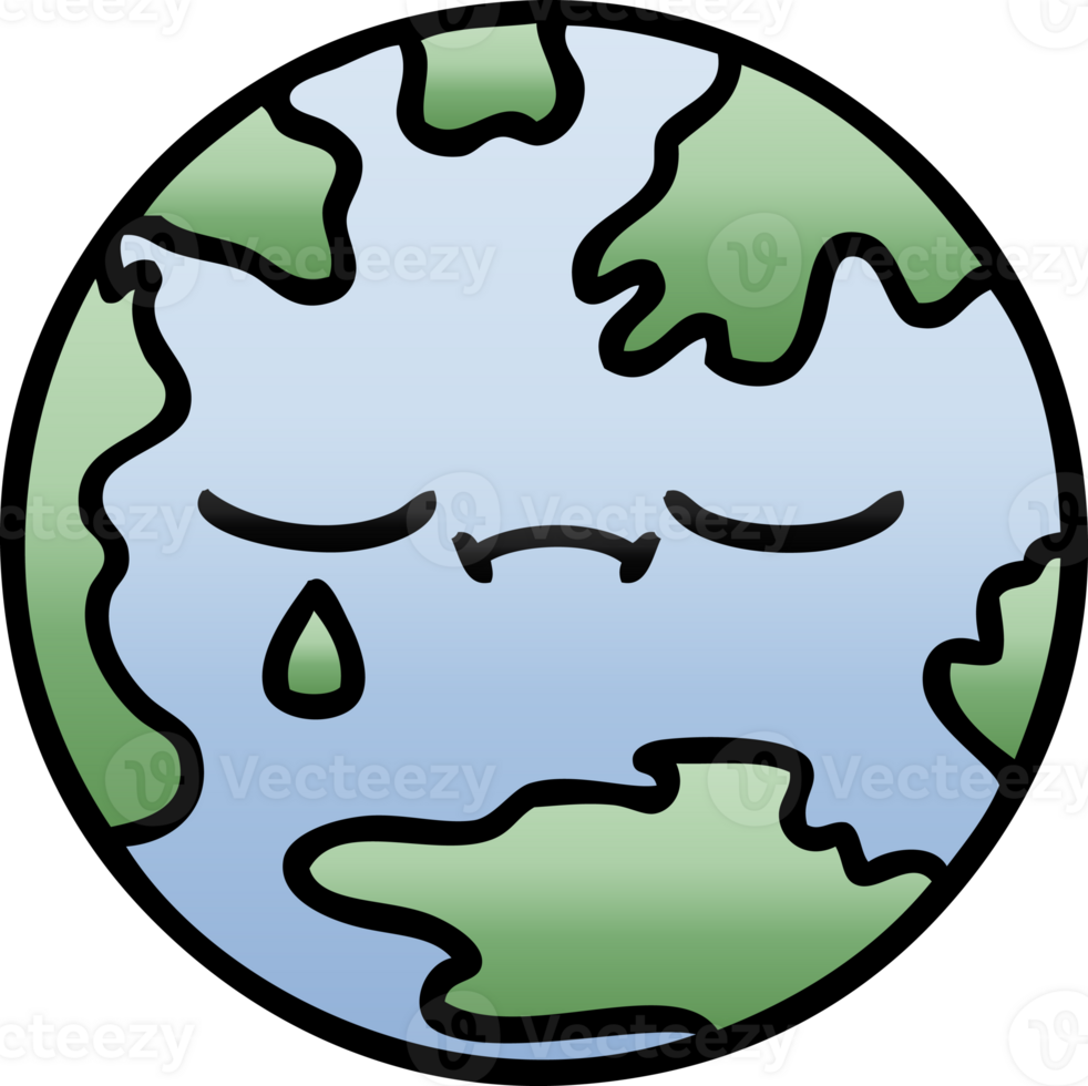 gradient shaded cartoon planet earth png