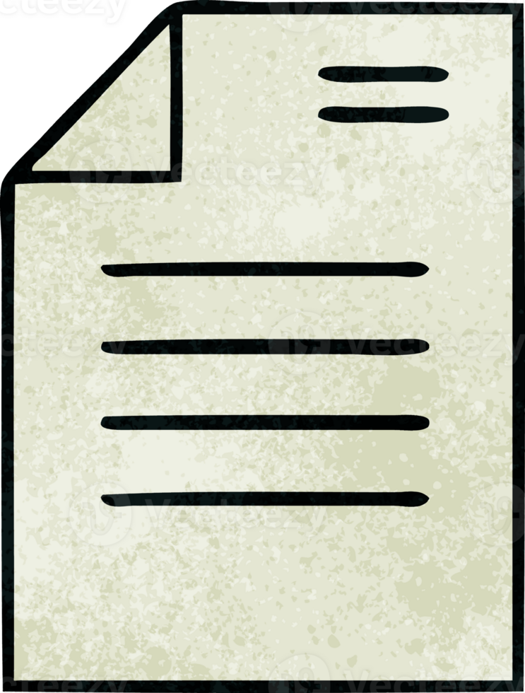 retro grunge texture cartoon sheet of paper png