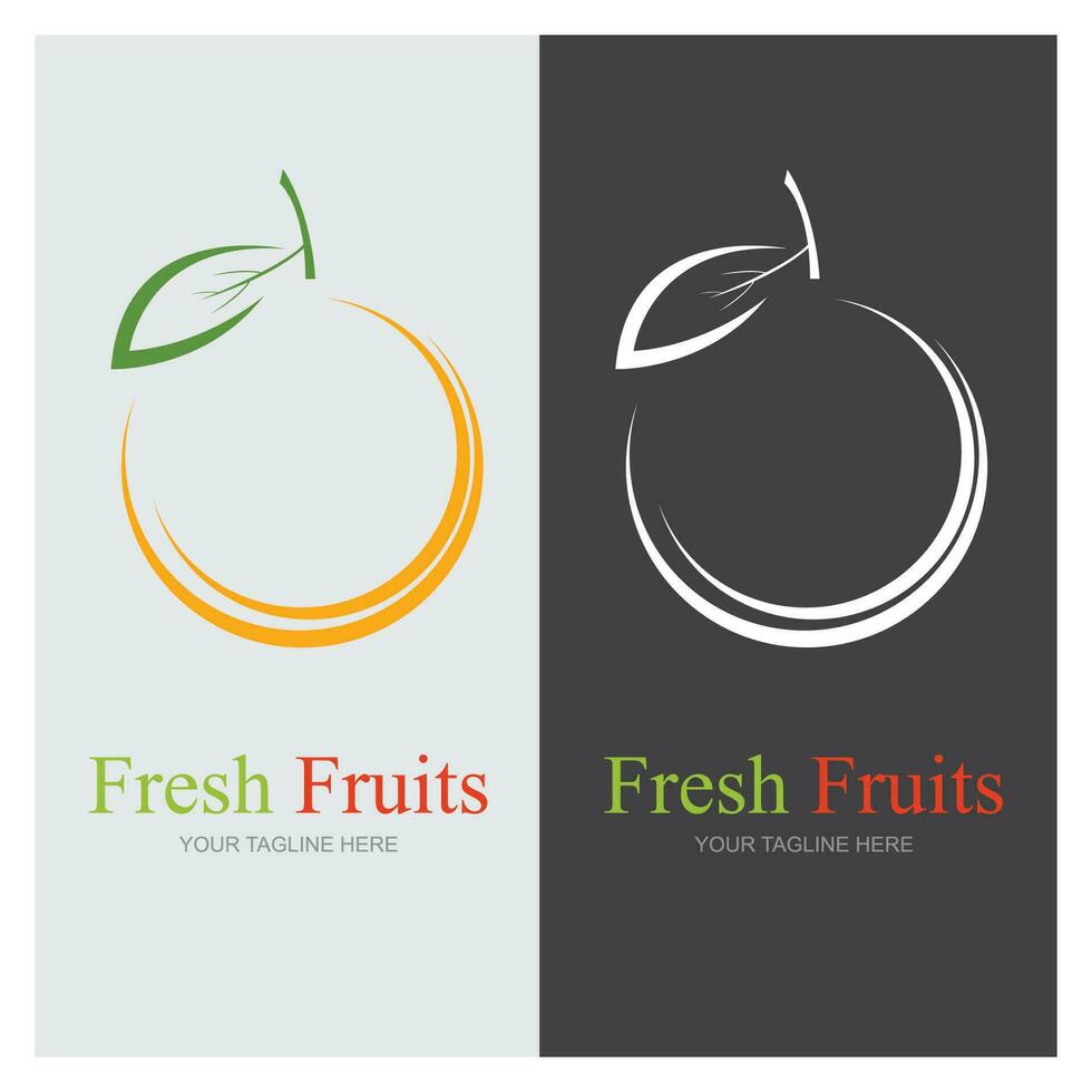fresh fruits logo vector