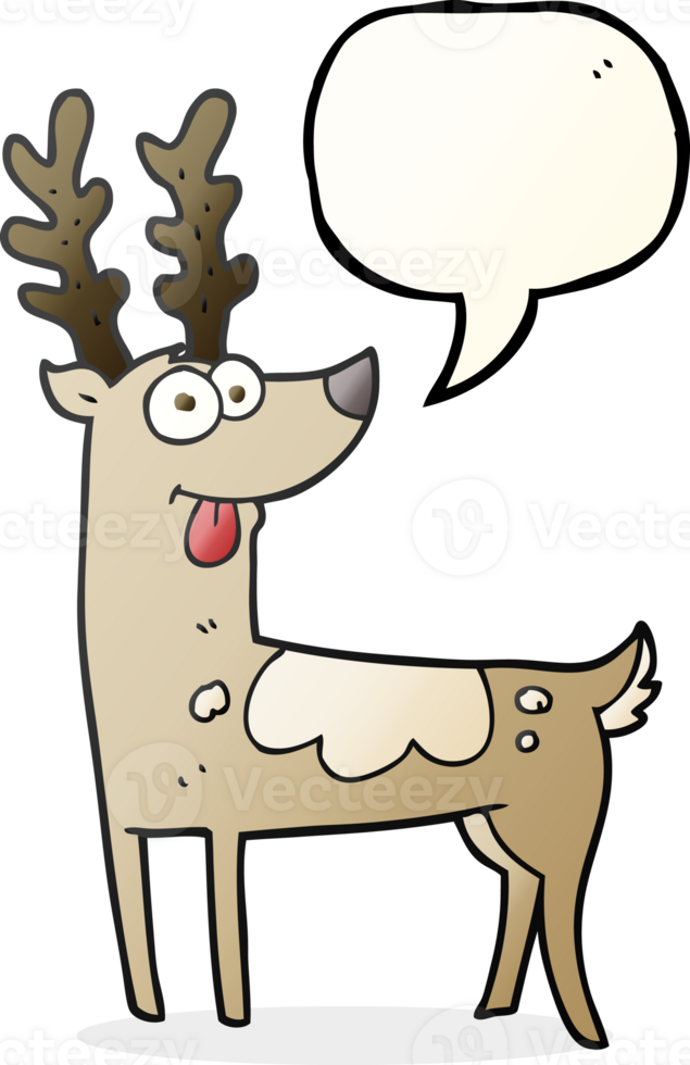 speech bubble cartoon reindeer png