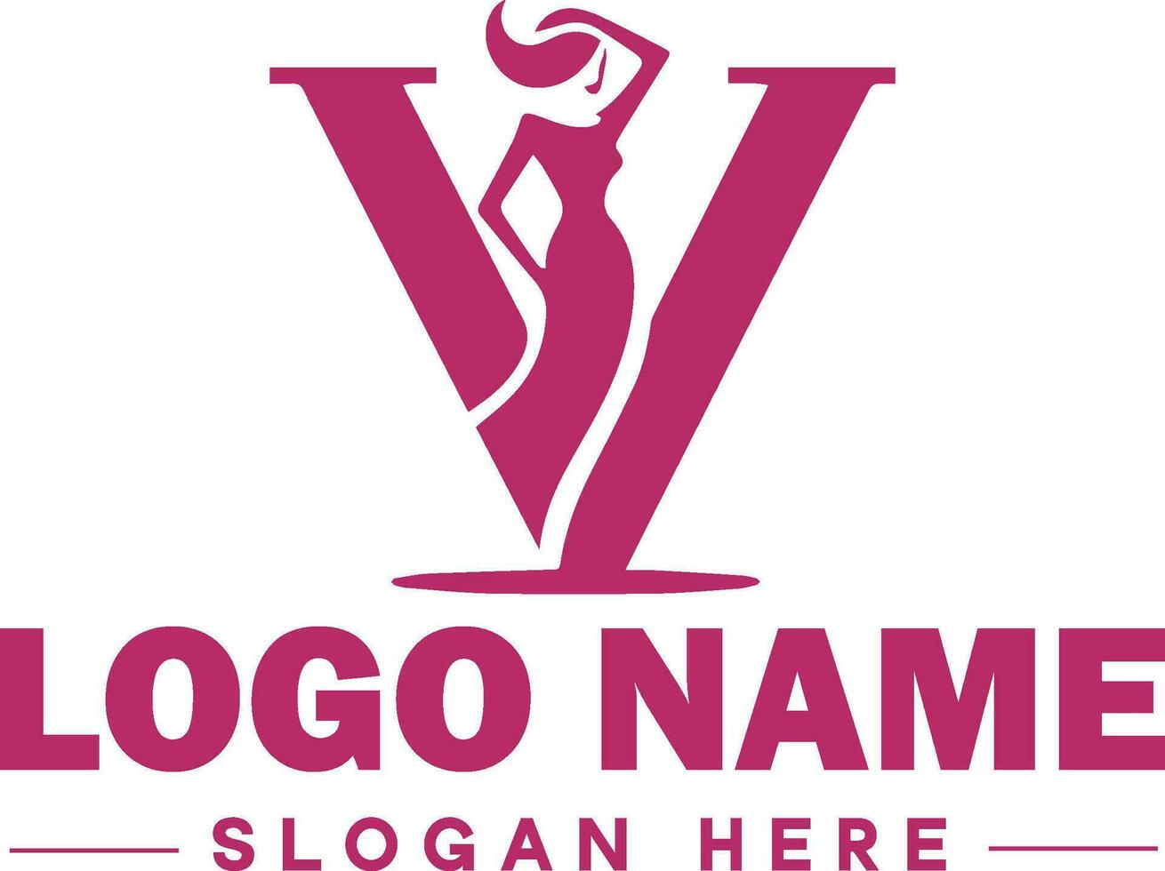 Fashion logo Luxury Glamour Elegant Logo Icon clean flat modern