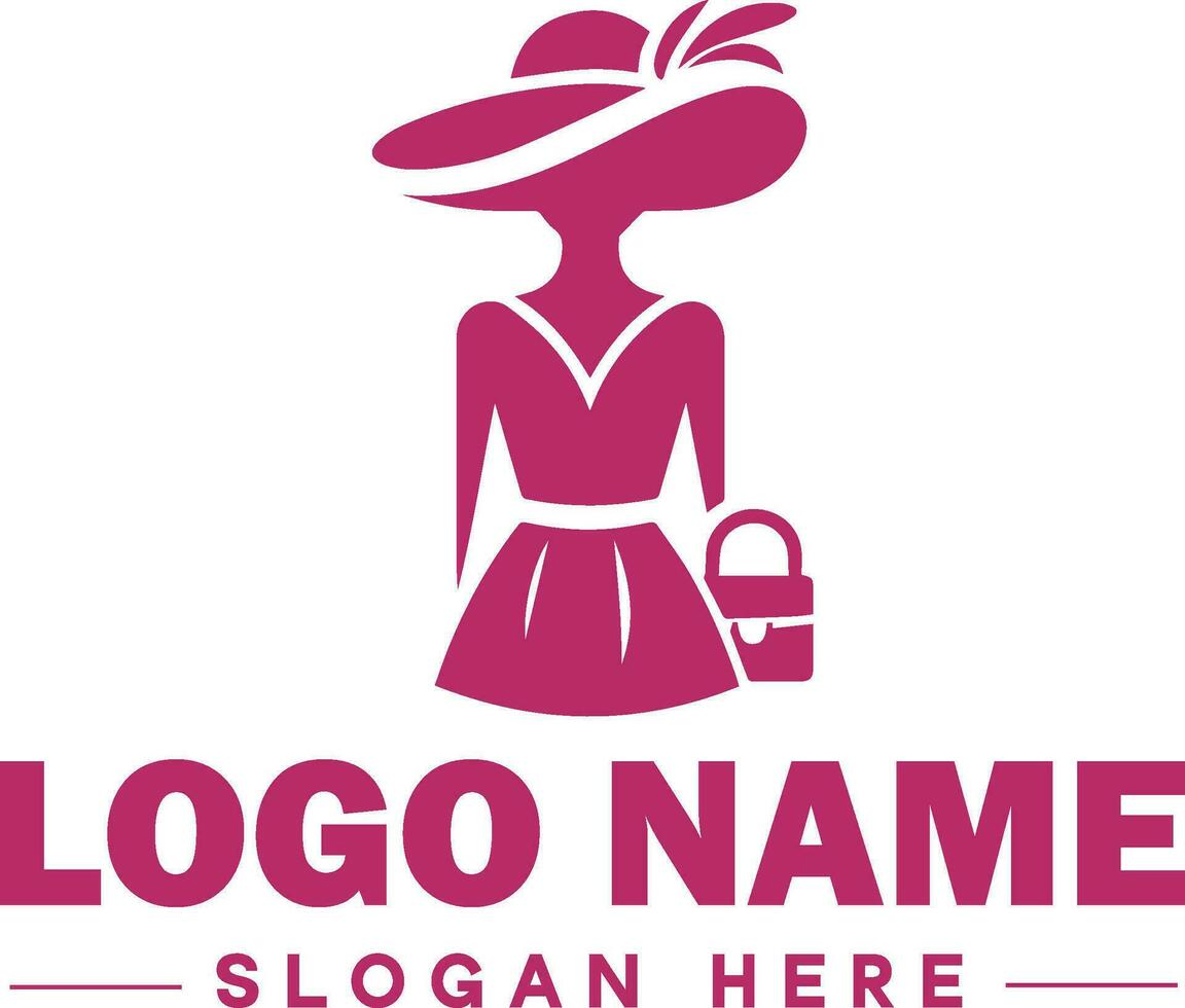 Moda logo lujo glamour elegante logo icono limpiar plano moderno minimalista negocio logo editable vector