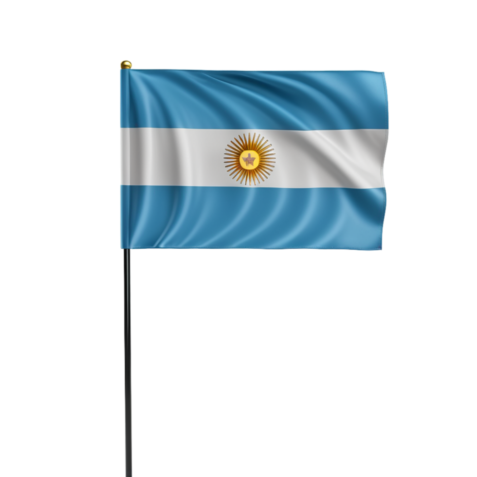 ai generiert Argentinien winken Flagge auf transparent Hintergrund png Bild