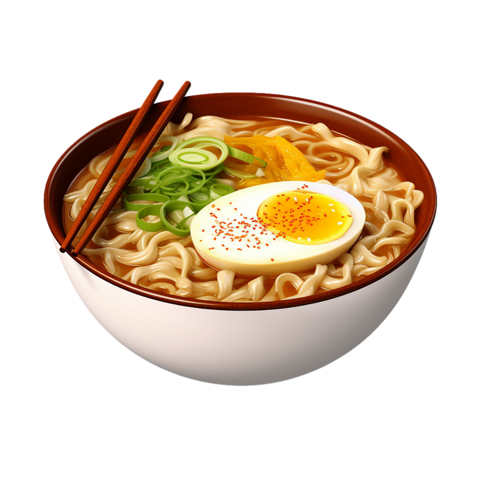 AI generated Bowl of Ramen food dish on transparent background PNG image