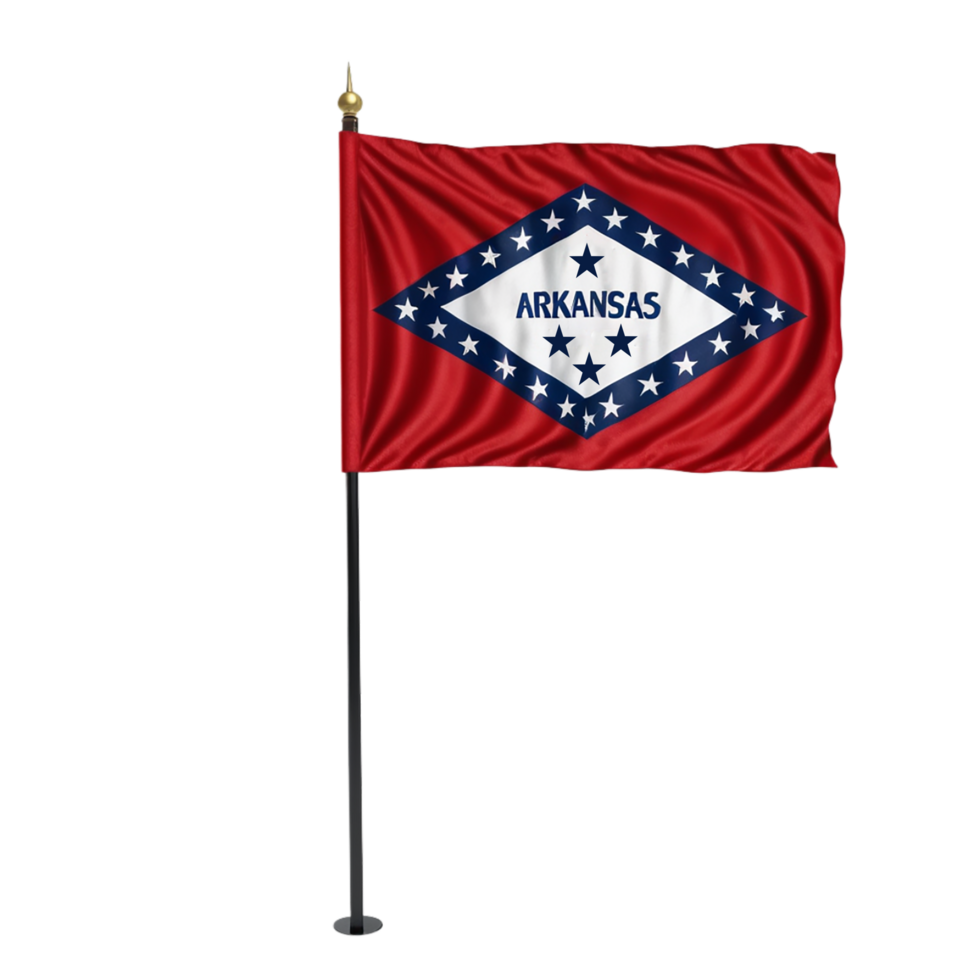 AI generated Flag of Arkansas US state on transparent background PNG image