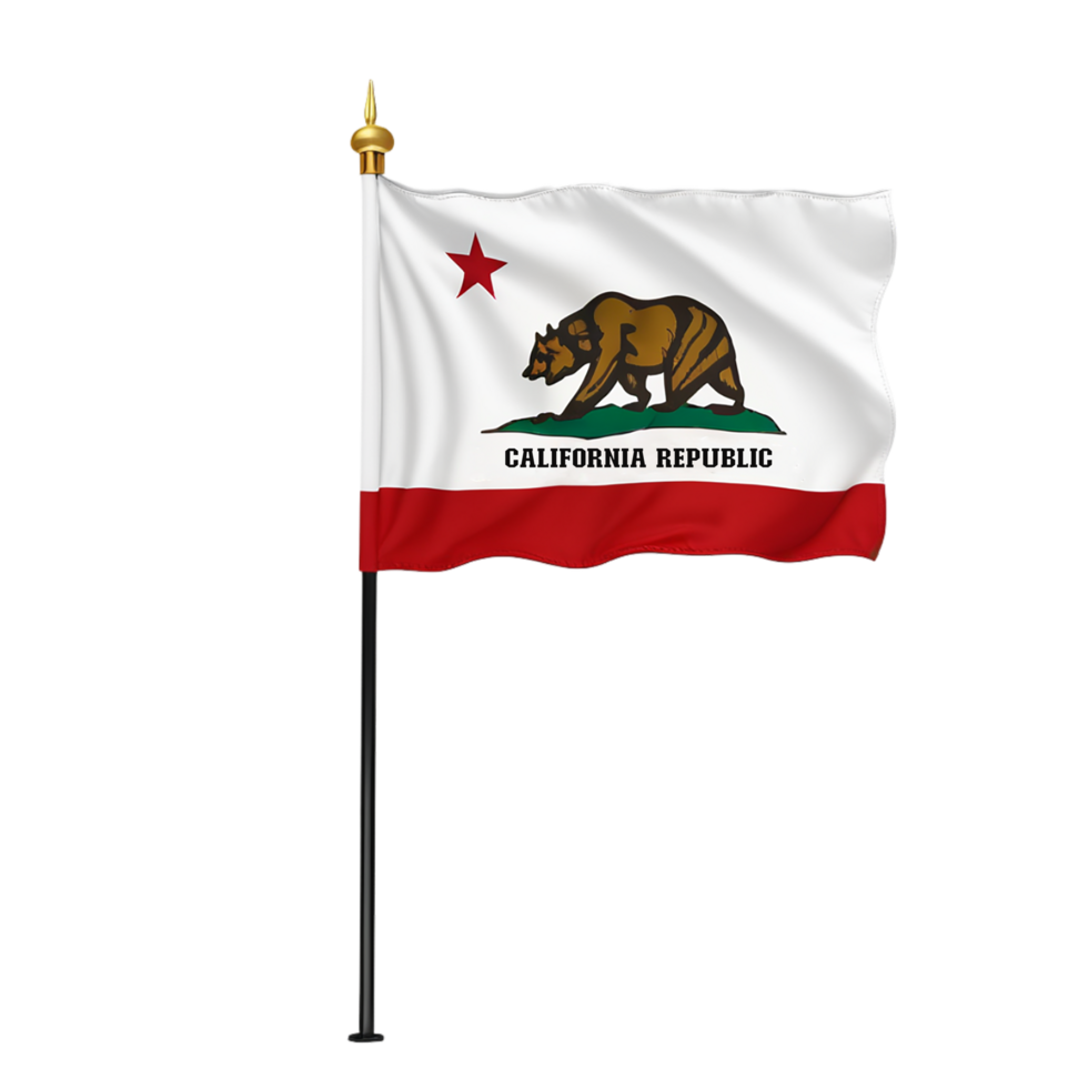 AI generated Flag of California US state on transparent background PNG image