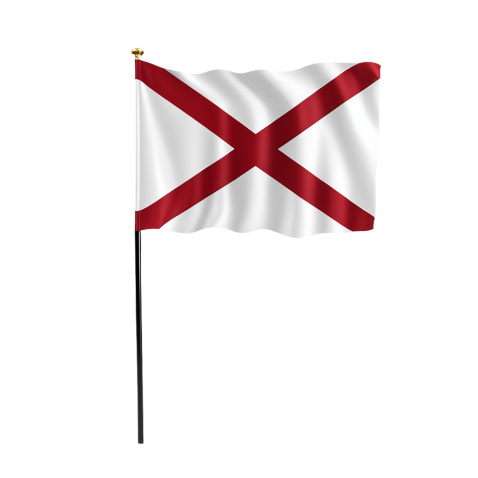 AI generated Flag of Alabama US state on transparent background PNG image