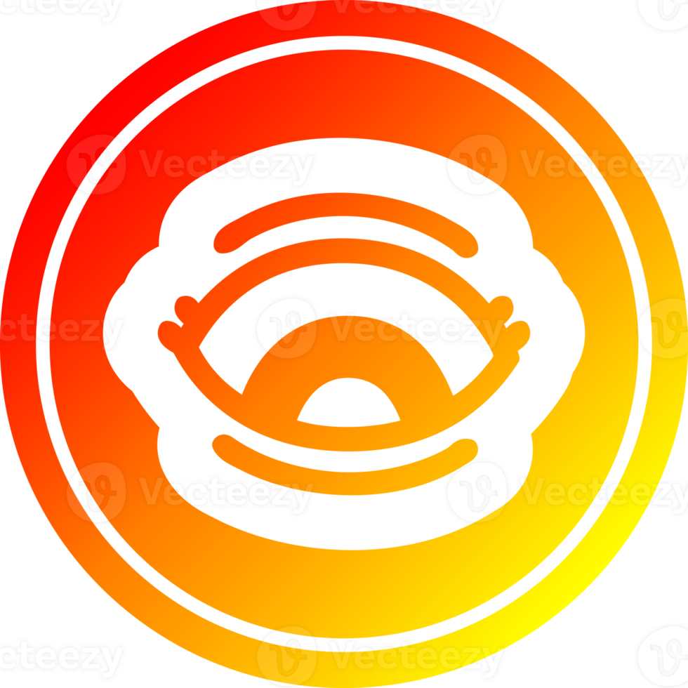 staring eye circular in hot gradient spectrum png