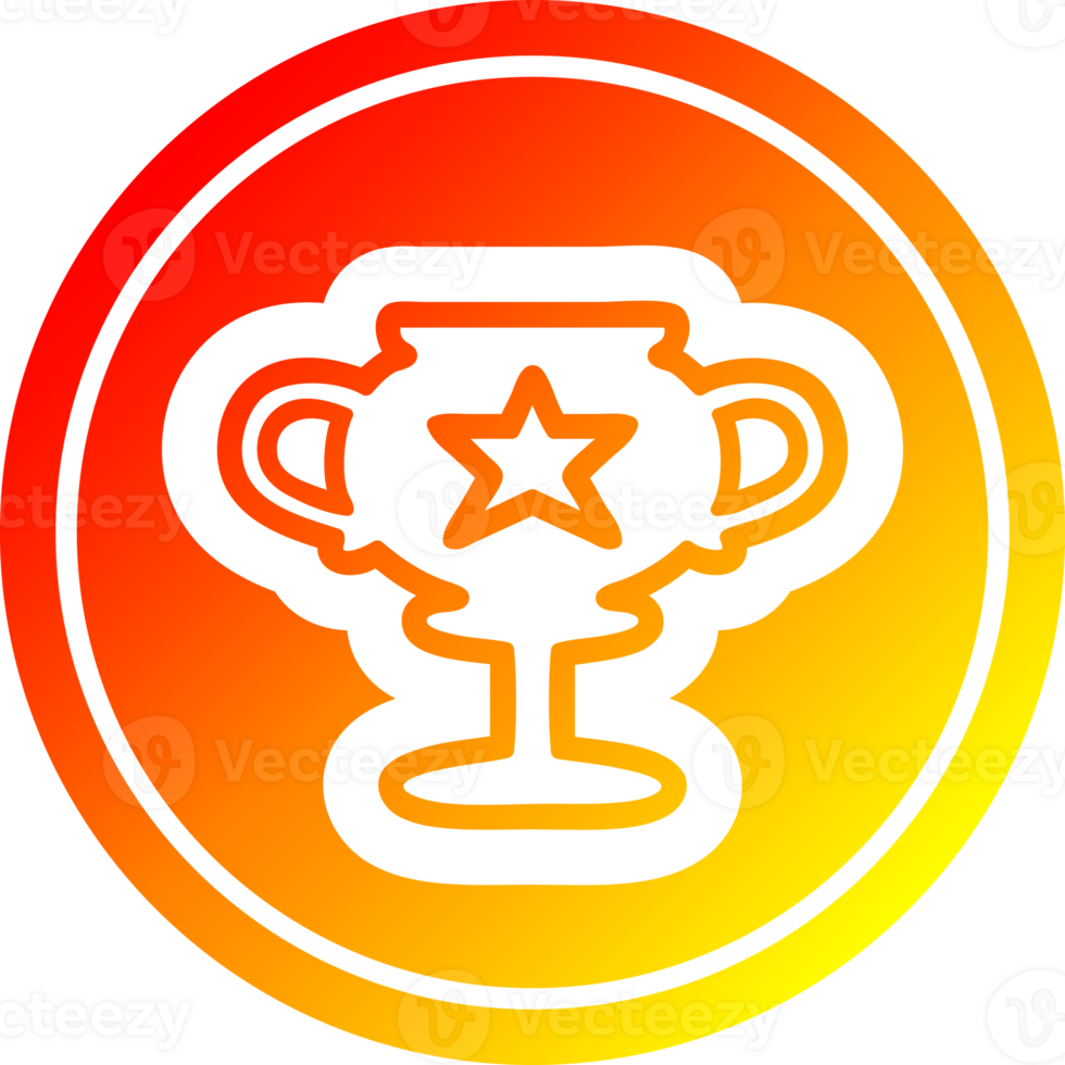 trophy cup circular in hot gradient spectrum png
