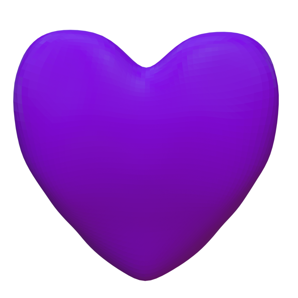 violet cœur 3d png