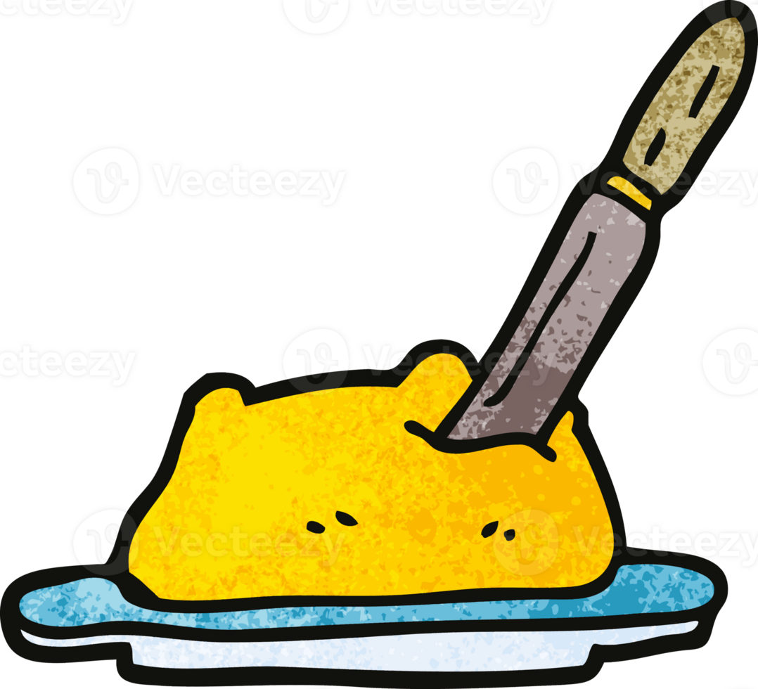 cartoon doodle butter and knife png