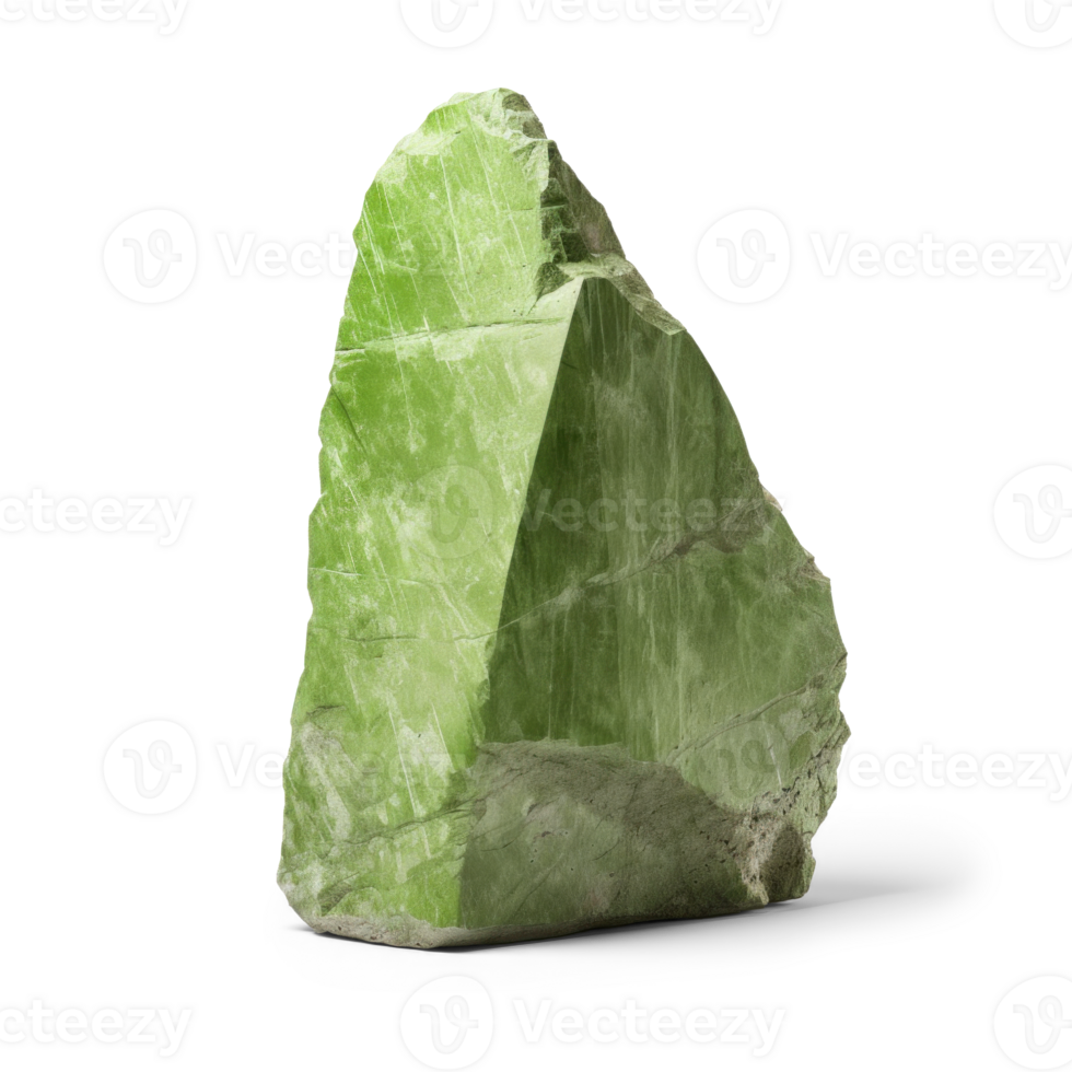 AI generated green rock, png file of isolated cutout object on transparent background with shadow