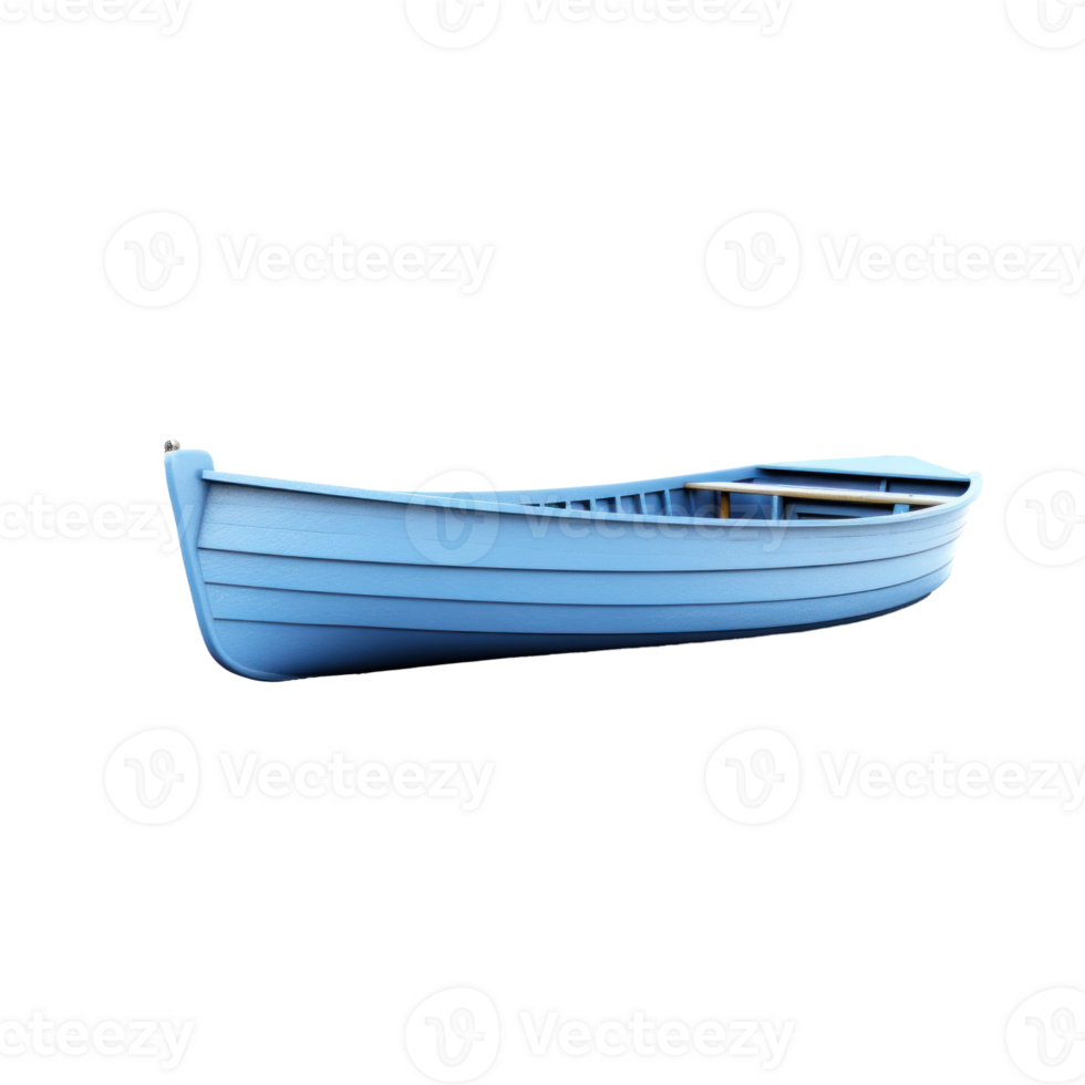 ai gegenereerd blauw houten boot, PNG het dossier van geïsoleerd uitknippen voorwerp Aan transparant achtergrond